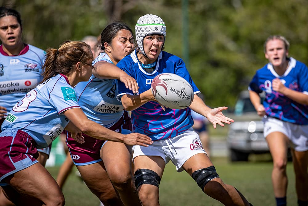 Lily Black in action for Queensland Country Orchids against Norths in 2022