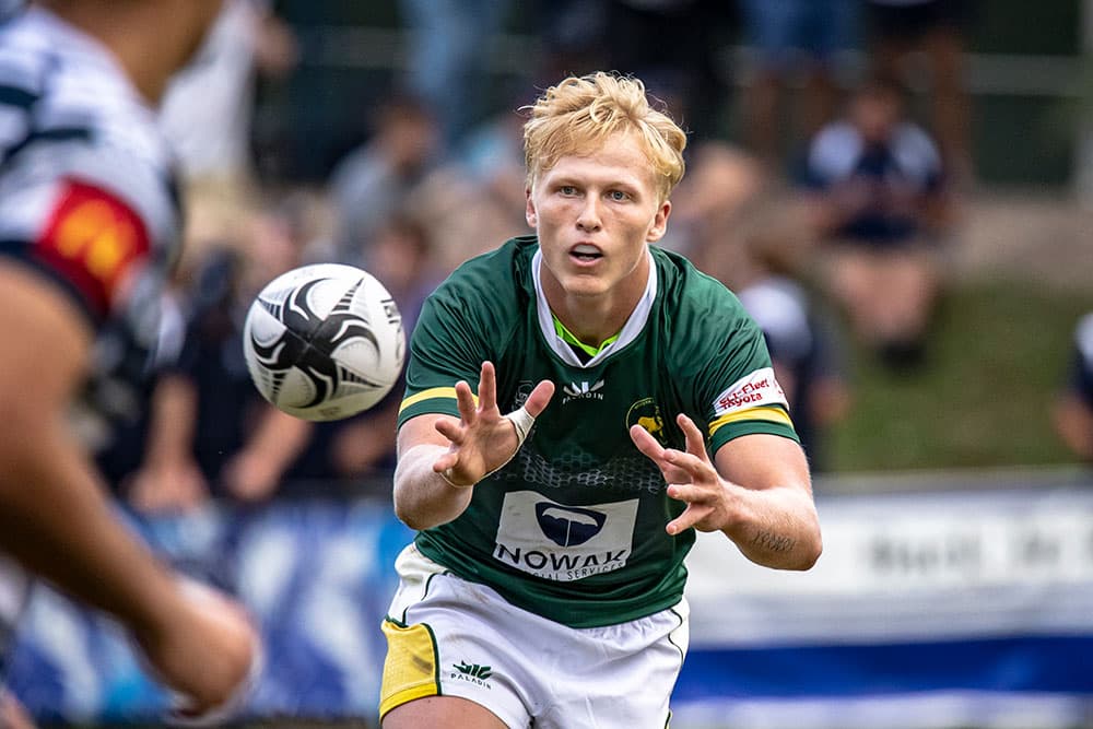 Rebels squad flyhalf Carter Gordon puts Wests on attack against Brothers on Saturday at Crosby Park. Photo: Brendan Hertel 