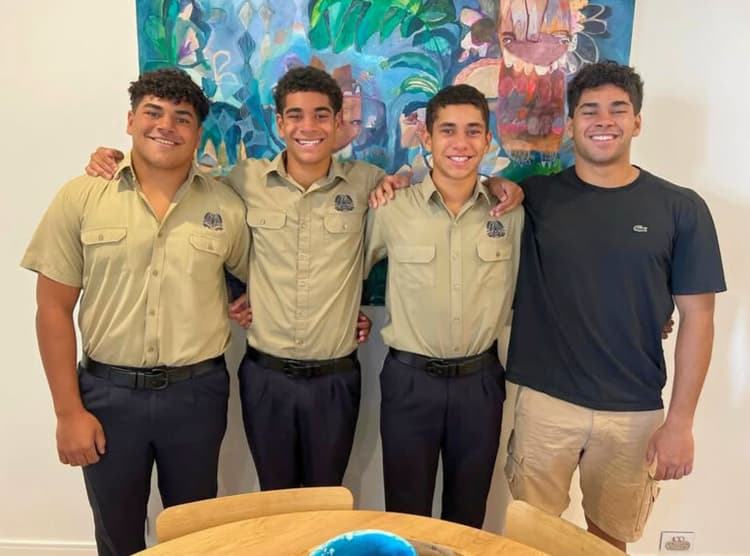 The Rauluni brothers (from left)...Isaac, Eli, Joe and Noah. Photo: Instagram