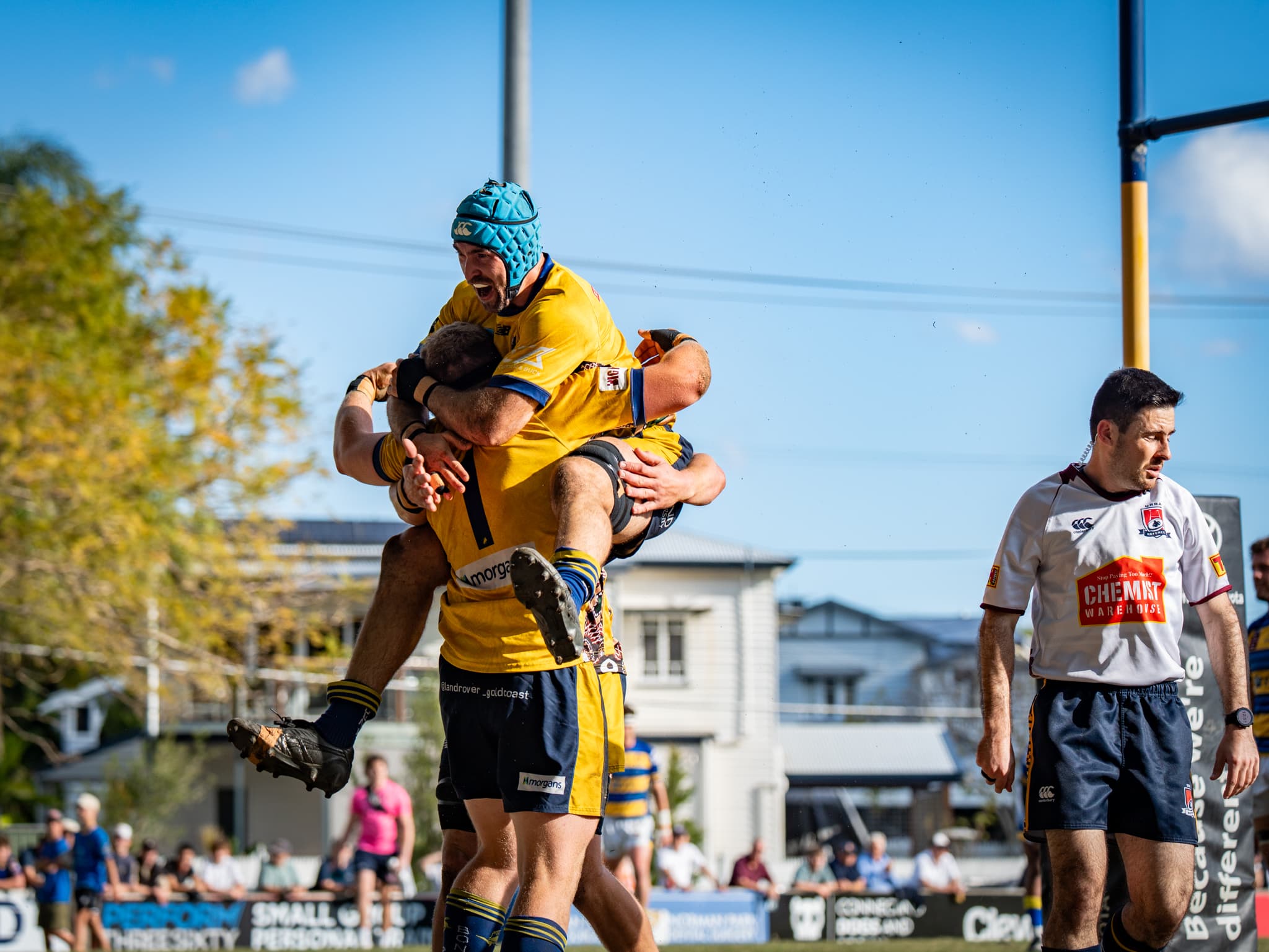 The emotion pours out from headgeared Matt Engelbrecht as Bond University win through to their first grand final