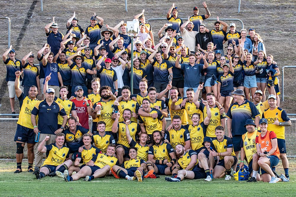 2020 has been an incredible year for the Bond University Rugby club. Photo: QRU Media/Brendan Hertel. 