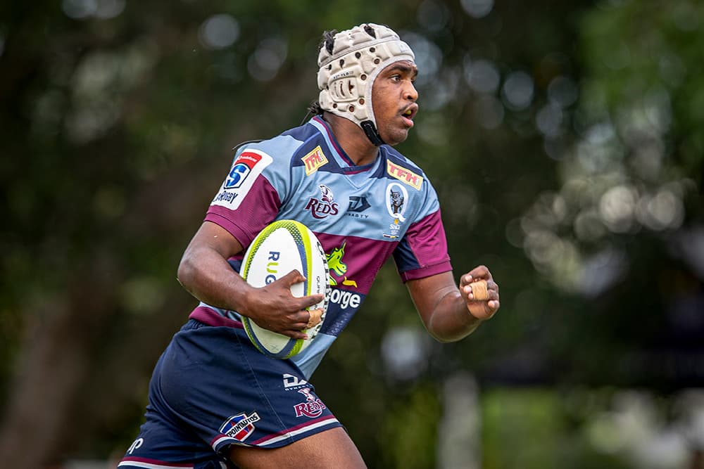 Cherbourg's Floyd Aubrey will represent Reds U18s Maroon this weekend at TSS. Photo: QRU/Brendan Hertel