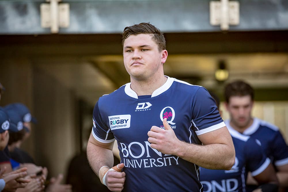 Bond University backrower Connor Pritchard will make his NRC starting debut against Brisbane City. Photo: QRU Media/Brendan Hertel