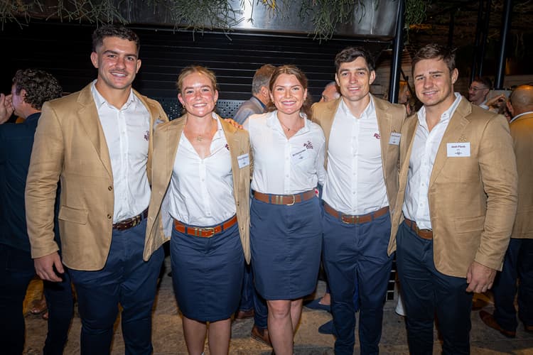 Reds players (from left) Josh Nasser, Dyllan Blackburn, Briana Dascombe, Jock Campbell ad Josh Flook decked out in their Ringers Western formal wear