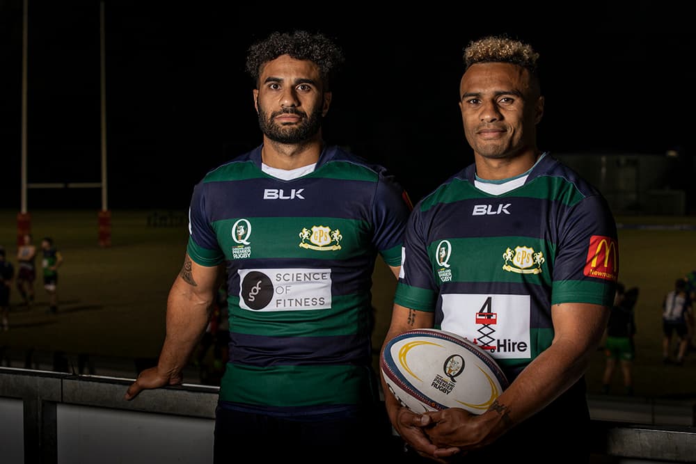 Will Genia pictured with brother Nigel (left) who he will share the half-back duties with this weekend. PHOTO: Brendan Hertel/QRU