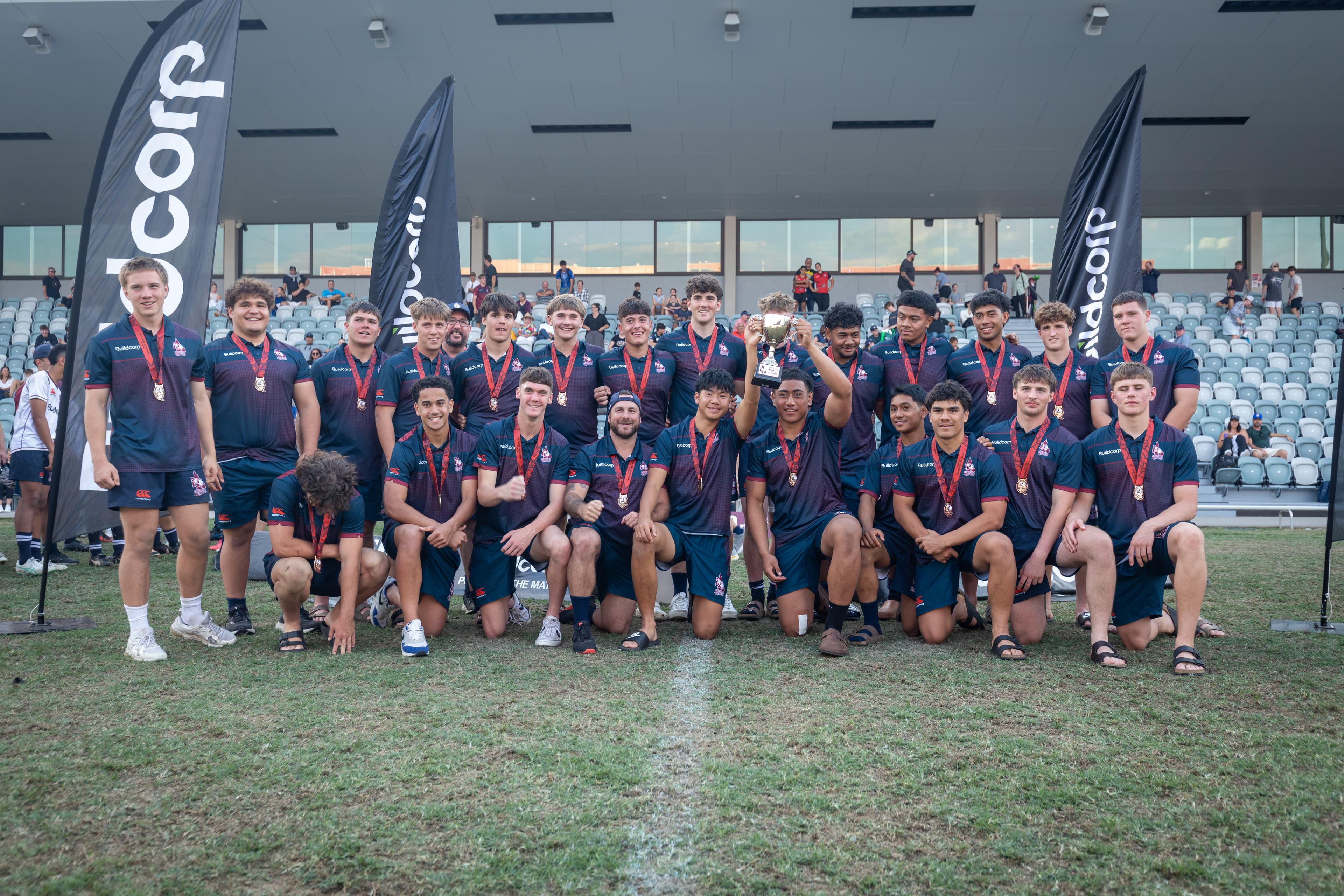 The winning South-East Queensland Under-16s at the Buildcorp Emerging Reds Cup