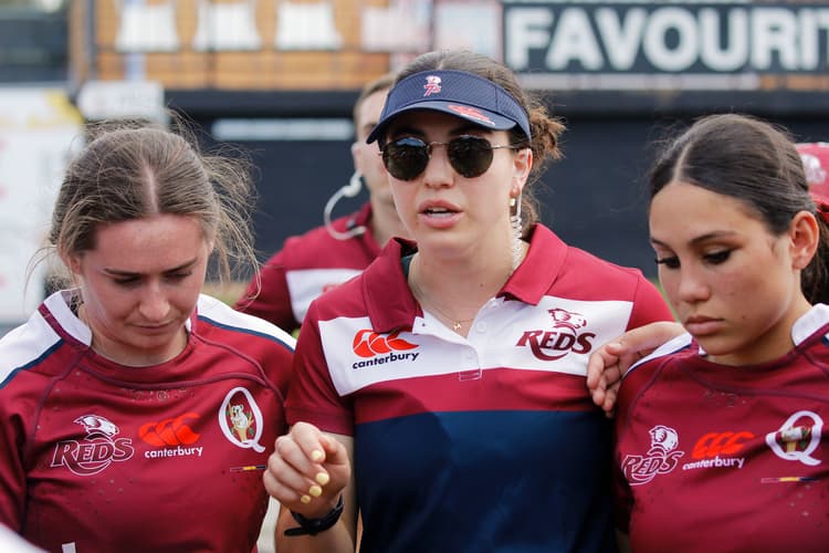 New Emerging Reds Academy head coach Mari Belessis (centre)...excited by the chance to develop Queensland's young talent. Photo: Karen Watson