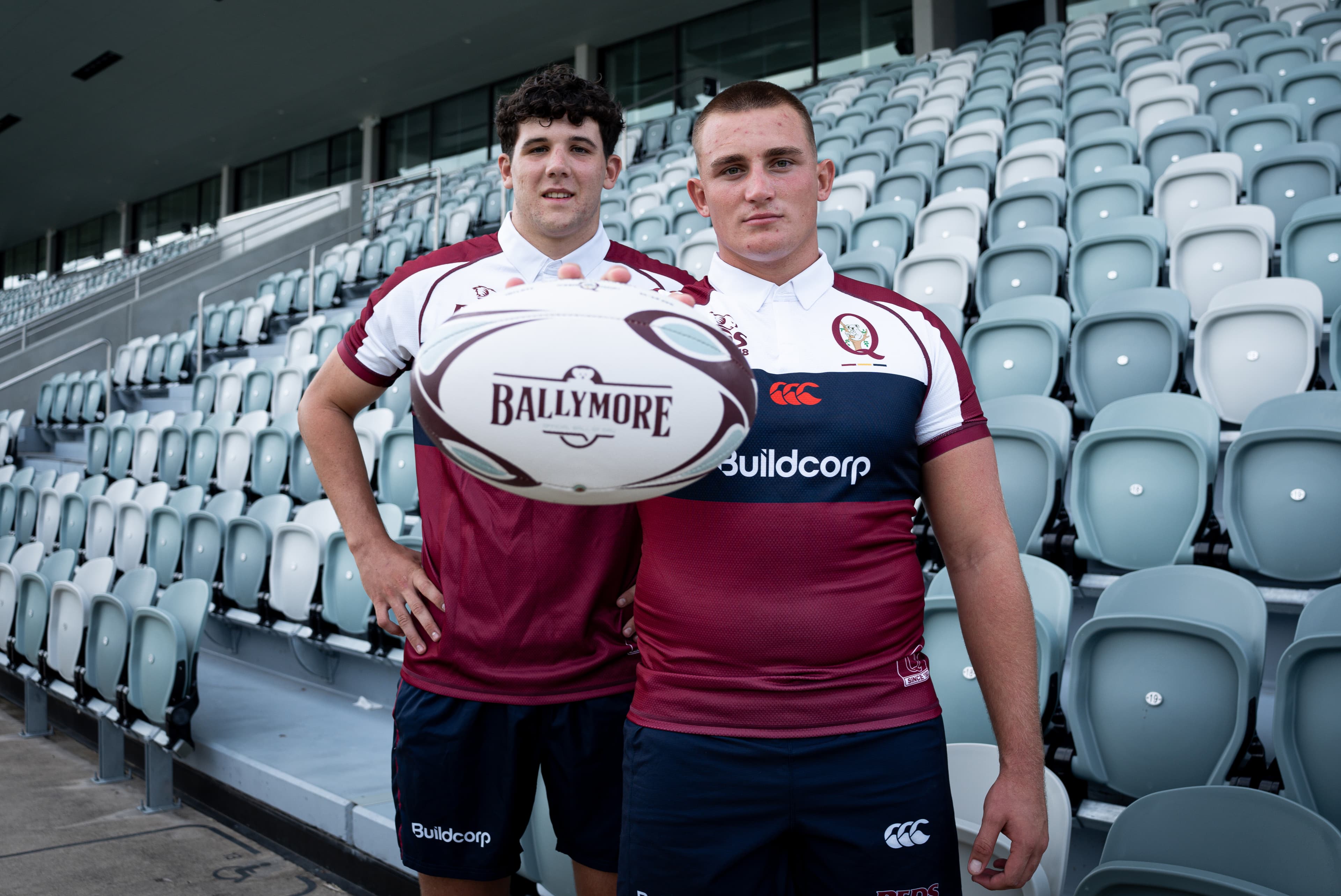 Standout talents signed...Kingsley Uys (right) and Will Ross commit to Reds and Rugby Australia. Photo: Neha Kumar