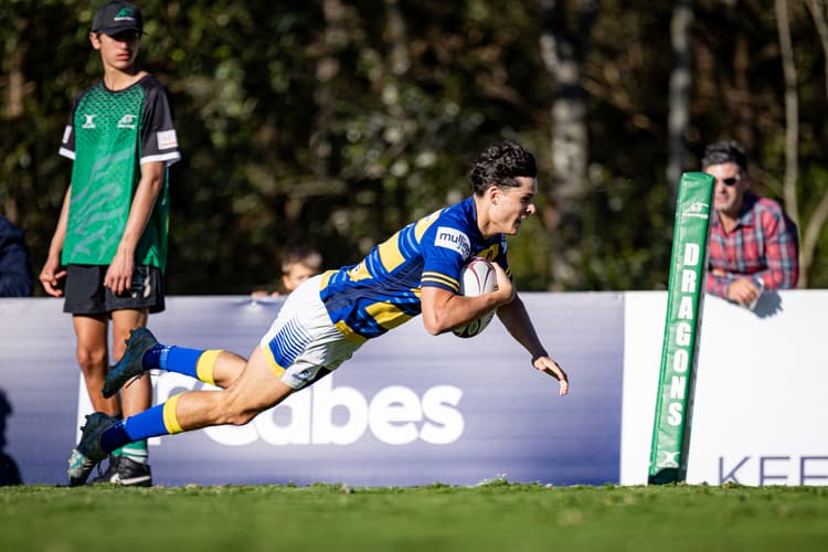 Easts winger Henry Holt scoots clear for his try against Brothers in the major semi-final. Photo: Brendan Hertel