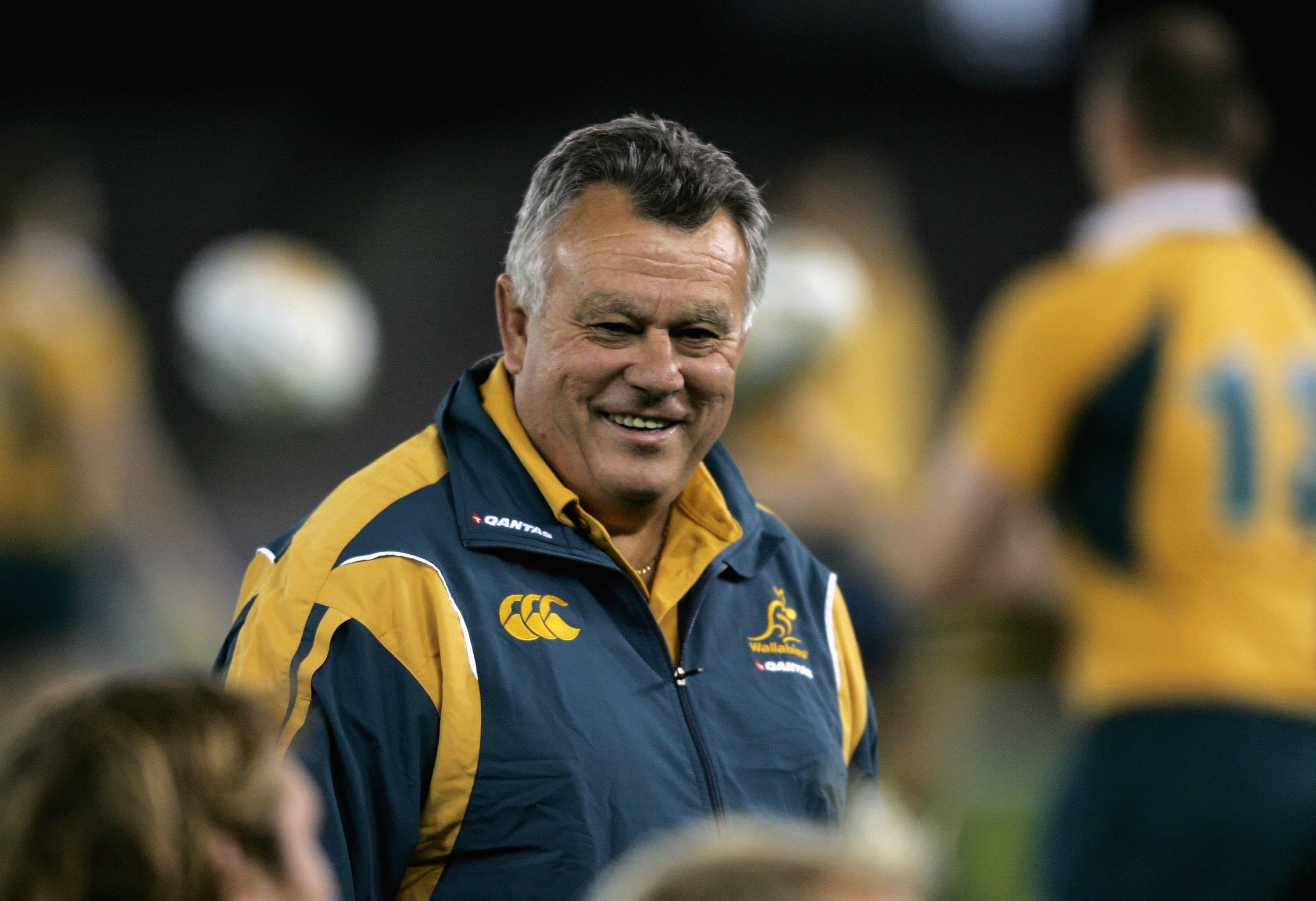 John Connolly the Australian head coach smiles during the Wallabies Captain's Run at the Telstra Dome on June 16, 2006 in Melbourne, Australia