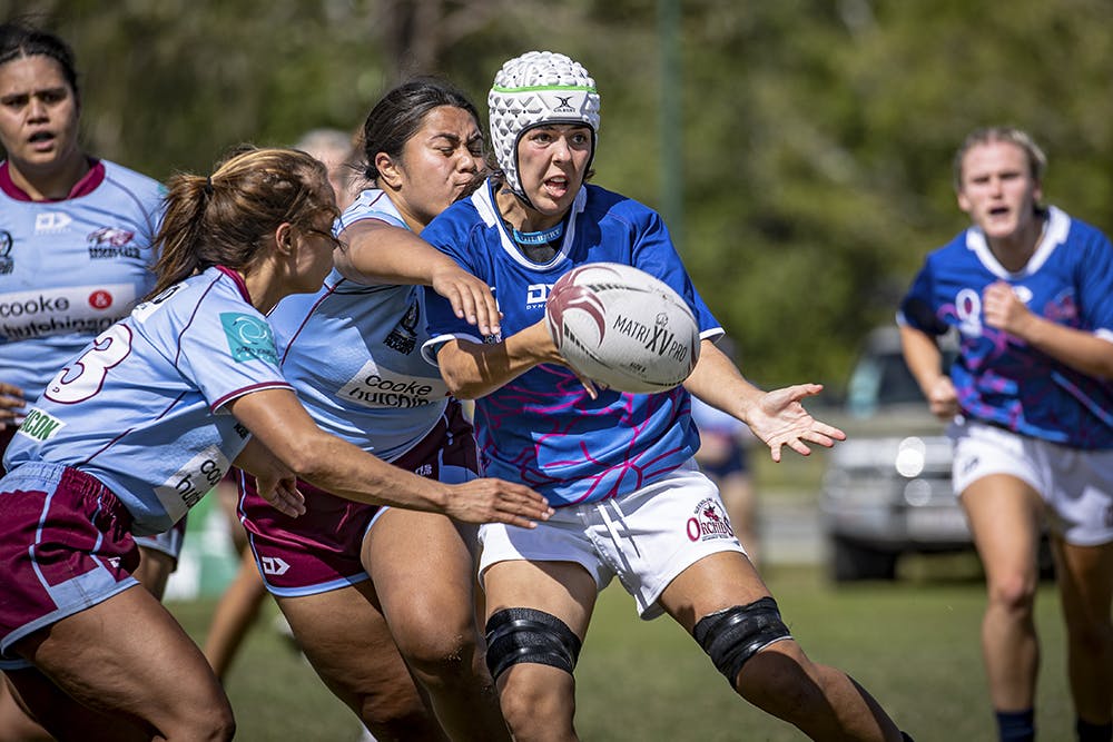 Lily Black in action for Queensland Country Orchids against Norths in 2022