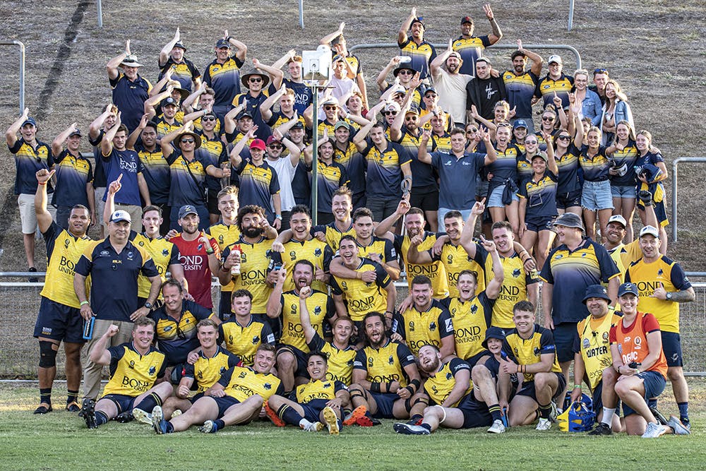 2020 has been an incredible year for the Bond University Rugby club. Photo: QRU Media/Brendan Hertel. 