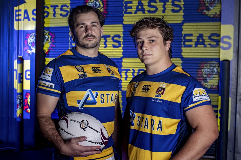 Easts players Tom Milosevic and Zac Crothers.