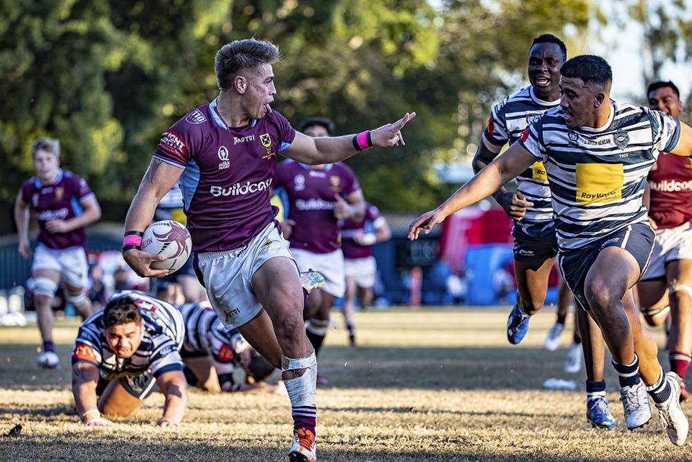 Mosiah Christian in action for UQ against Brothers at Crosby Park last year. 